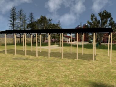 Keen's Buildings, 24' x 90' x 16' Open Pole Barn Installed, KPB-249016-OP