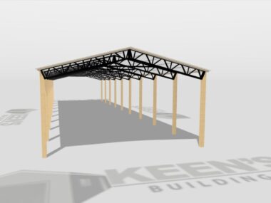 Keen's Buildings, 30' x 100' x 14' Open Pole Barn Installed, KPB-3010014-OP