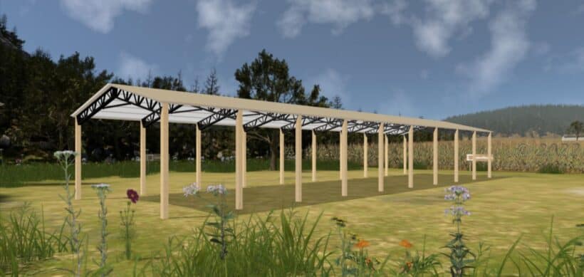 Keen'S Buildings, 28' X 100' X 12' Open Pole Barn Installed, Kpb-2810012-Op