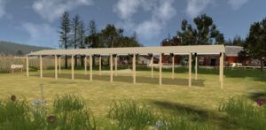 30' x 100' x 14' Open Pole Barn Installed