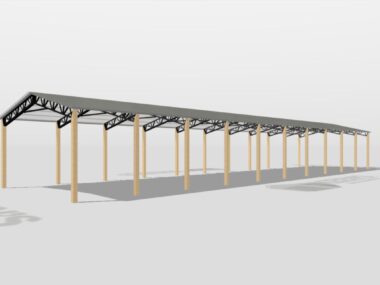 Keen's Buildings, 30' x 120' x 14' Open Pole Barn Installed, KPB-3012014-OP