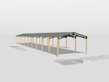 Keen's Buildings, 30' x 120' x 14' Open Pole Barn Installed, KPB-3012014-OP