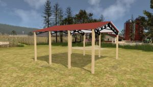 30' x 30' x 12' Open Pole Barn Installed