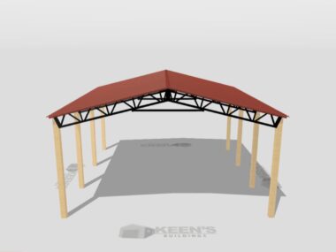 Keen's Buildings, 30' x 30' x 12' Open Pole Barn Installed, KPB-303012-OP