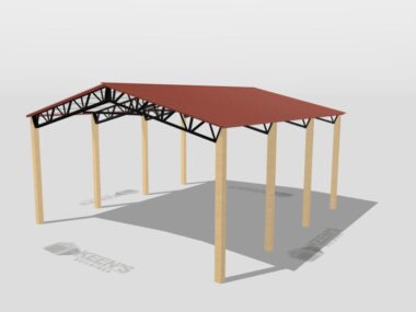 Keen's Buildings, 30' x 30' x 12' Open Pole Barn Installed, KPB-303012-OP