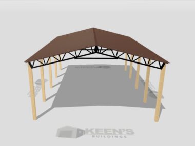 Keen's Buildings, 28' x 40' x 12' Open Pole Barn Installed, KPB-284012-OP