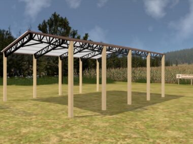 Keen's Buildings, 28' x 40' x 12' Open Pole Barn Installed, KPB-284012-OP