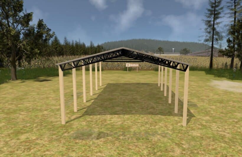 Keen'S Buildings, 28' X 50' X 14' Open Pole Barn Installed, Kpb-285014-Op