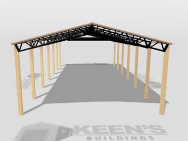 Keen's Buildings, 30' x 60' x 12' Open Pole Barn Installed, KPB-306012-OP