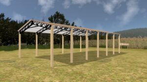 30' x 60' x 12' Open Pole Barn Installed