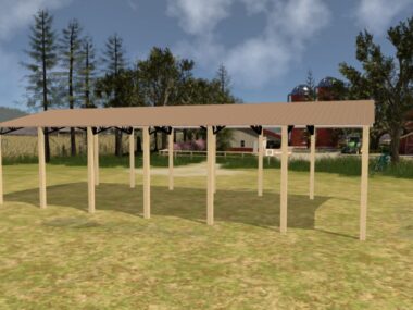 Keen's Buildings, 30' x 60' x 12' Open Pole Barn Installed, KPB-306012-OP