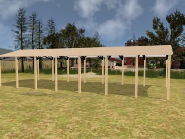 Keen's Buildings, 28' x 70' x 12' Open Pole Barn Installed, KPB-287012-OP