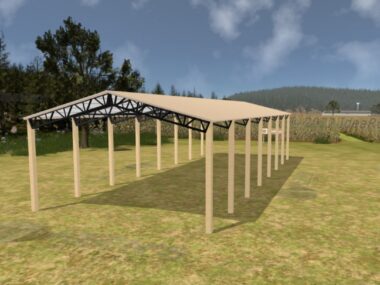 Keen's Buildings, 28' x 70' x 12' Open Pole Barn Installed, KPB-287012-OP