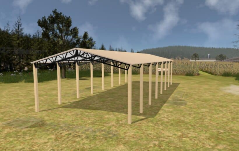 Keen'S Buildings, 28' X 70' X 14' Open Pole Barn Installed, Kpb-287014-Op