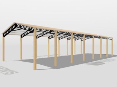 Keen's Buildings, 28' x 70' x 12' Open Pole Barn Installed, KPB-287012-OP