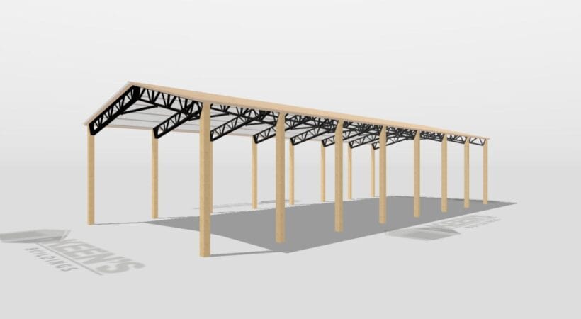 Keen'S Buildings, 28' X 70' X 14' Open Pole Barn Installed, Kpb-287014-Op