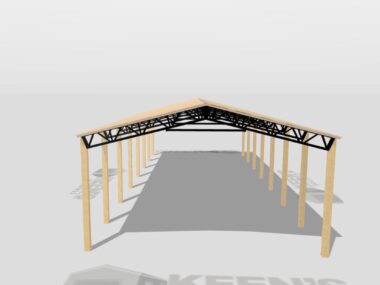 Keen's Buildings, 28' x 70' x 12' Open Pole Barn Installed, KPB-287012-OP