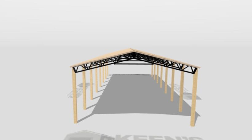 Keen'S Buildings, 28' X 70' X 14' Open Pole Barn Installed, Kpb-287014-Op