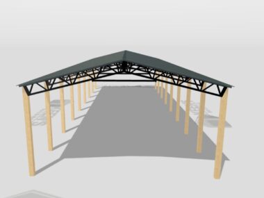 Keen's Buildings, 30' x 80' x 14' Open Pole Barn Installed, KPB-308014-OP