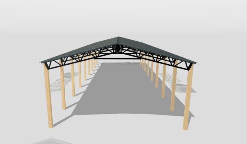 Keen'S Buildings, 28' X 80' X 14' Open Pole Barn Installed, Kpb-288014-Op