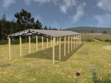 Keen's Buildings, 28' x 90' x 14' Open Pole Barn Installed, KPB-289014-OP