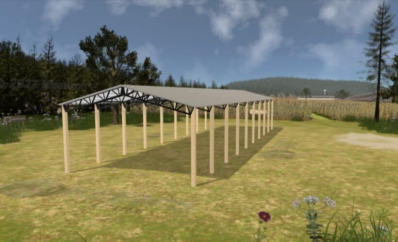 Keen'S Buildings, 28' X 90' X 12' Open Pole Barn Installed, Kpb-289012-Op