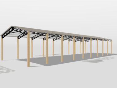 Keen's Buildings, 28' x 90' x 14' Open Pole Barn Installed, KPB-289014-OP