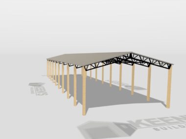 Keen's Buildings, 28' x 90' x 14' Open Pole Barn Installed, KPB-289014-OP