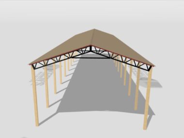 Keen's Buildings, 34' x 110' x 20' Open Pole Barn Installed, KPB-3411020-OP