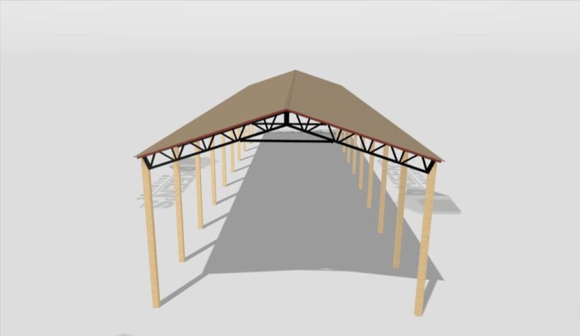 Keen'S Buildings, 30' X 110' X 16' Open Pole Barn Installed, Kpb-3011016-Op