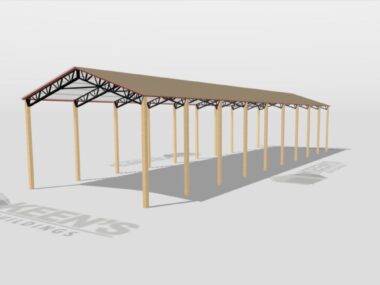 Keen's Buildings, 34' x 110' x 20' Open Pole Barn Installed, KPB-3411020-OP