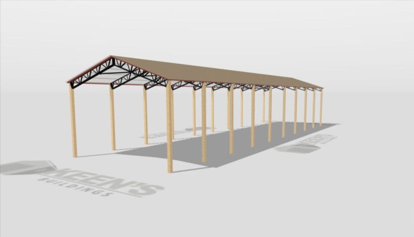 Keen'S Buildings, 30' X 110' X 16' Open Pole Barn Installed, Kpb-3011016-Op