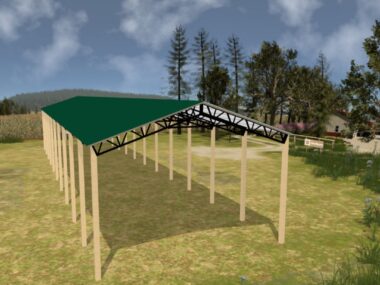 Keen's Buildings, 30' x 120' x 16' Open Pole Barn Installed, KPB-3012016-OP