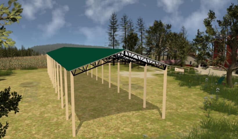 Keen'S Buildings, 28' X 120' X 16' Open Pole Barn Installed, Kpb-2812016-Op