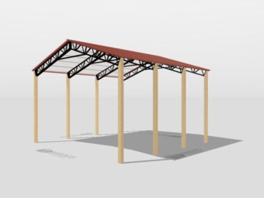 Keen's Buildings, 34' x 30' x 20' Open Pole Barn Installed, KPB-343020-OP