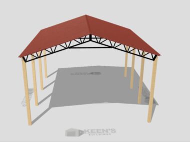 Keen's Buildings, 34' x 30' x 20' Open Pole Barn Installed, KPB-343020-OP