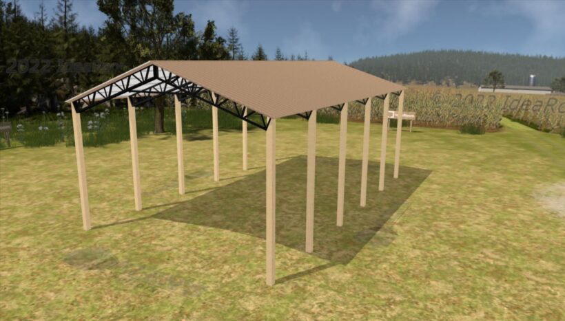 Keen'S Buildings, 28' X 50' X 16' Open Pole Barn Installed, Kpb-285016-Op