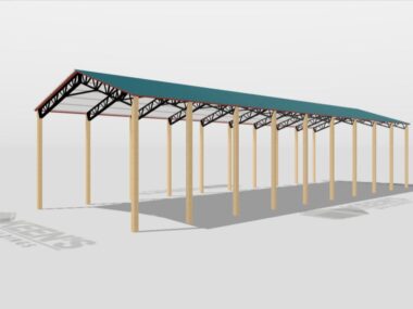 Keen's Buildings, 28' x 90' x 20' Open Pole Barn Installed, KPB-289020-OP