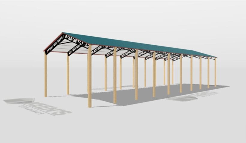 Keen'S Buildings, 34' X 90' X 16' Open Pole Barn Installed, Kpb-349016-Op