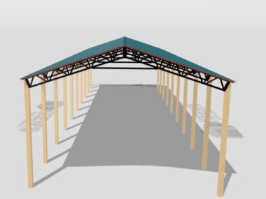 Keen's Buildings, 28' x 90' x 20' Open Pole Barn Installed, KPB-289020-OP