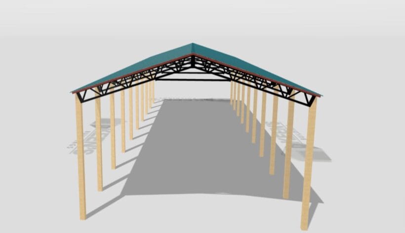 Keen'S Buildings, 34' X 90' X 16' Open Pole Barn Installed, Kpb-349016-Op