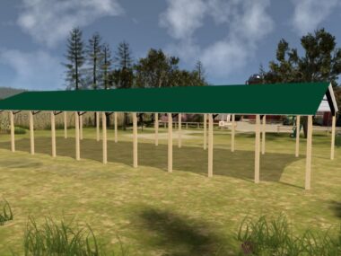 Keen's Buildings, 34' x 110' x 12' Open Pole Barn Installed, KPB-3411012-OP