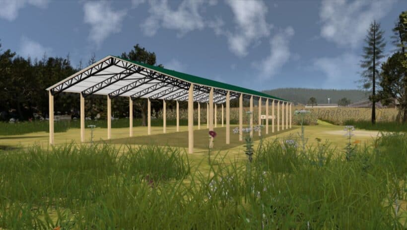 Keen'S Buildings, 34' X 110' X 12' Open Pole Barn Installed, Kpb-3411012-Op