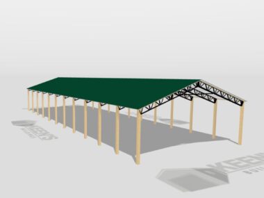 Keen's Buildings, 34' x 110' x 12' Open Pole Barn Installed, KPB-3411012-OP