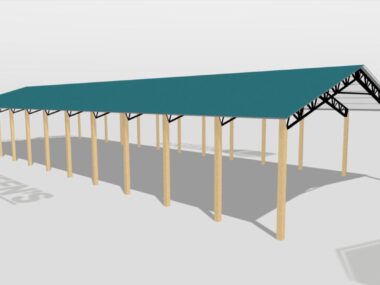 Keen's Buildings, 40' x 120' x 12' Open Pole Barn Installed, KPB-4012012-OP