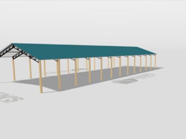 Keen's Buildings, 40' x 120' x 12' Open Pole Barn Installed, KPB-4012012-OP