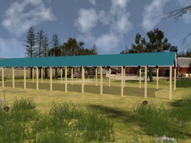 Keen's Buildings, 40' x 120' x 12' Open Pole Barn Installed, KPB-4012012-OP