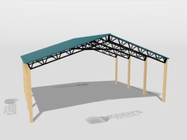 Keen's Buildings, 40' x 30' x 14' Open Pole Barn Installed, KPB-403014-OP