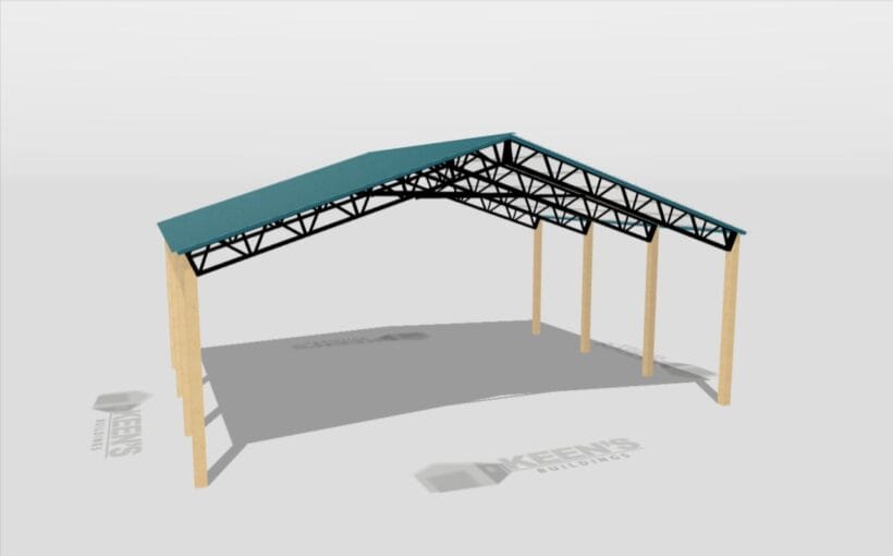 Keen'S Buildings, 40' X 30' X 12' Open Pole Barn Installed, Kpb-403012-Op
