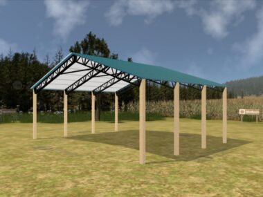 Keen's Buildings, 40' x 30' x 14' Open Pole Barn Installed, KPB-403014-OP